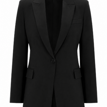 Black Single-Breasted Structured Blazer