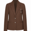 Chocolate Brown Tailored Single-Breasted Blazer