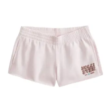 Light Pink High-Rise Smocked Waist Straight-Leg Shorts