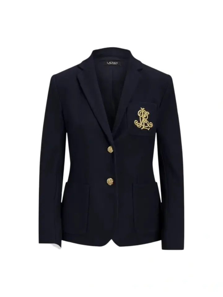 Dark Navy Tailored Single-Breasted Blazer