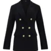 Black Double-Breasted Tailored Coat