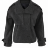 Charcoal Grey Double-Breasted Wool-Blend Jacket