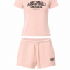 Light Pink Graphic T-Shirt and Shorts Set