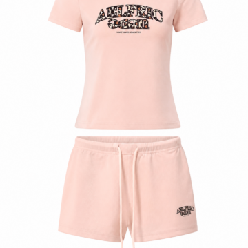 Light Pink Graphic T-Shirt and Shorts Set