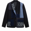 Multicolor Patchwork Relaxed-Fit Blazer