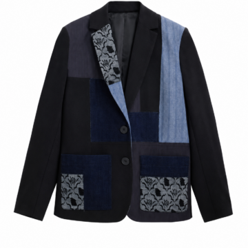 Multicolor Patchwork Relaxed-Fit Blazer